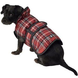 PETRAGEOUS DOG DESIGNS Kodiak Insulated Rain Coat Size Small Black Forest Plaid